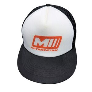 Motomentum Hit Wear Mens Trucker Hat Black White Orange Snapback Mesh Cap OSFA